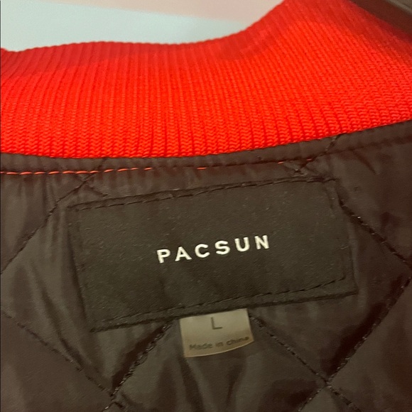 PacSun Red and White Rodeo Bomber Racing Jacket - Picture 5 of 5